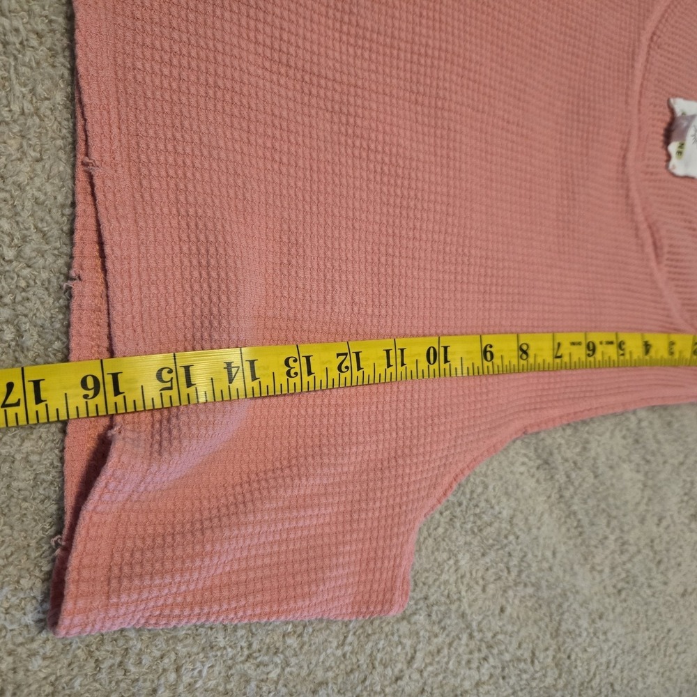 Aerie Offline M Medium Boxy Pink Waffle Knit Cropped Top Beachy - Picture 8 of 8